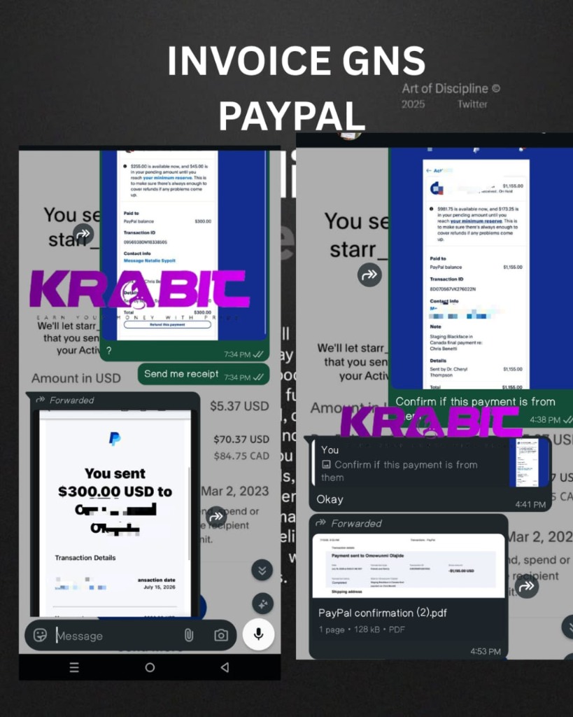 PayPal Invoice Clearance Receipts